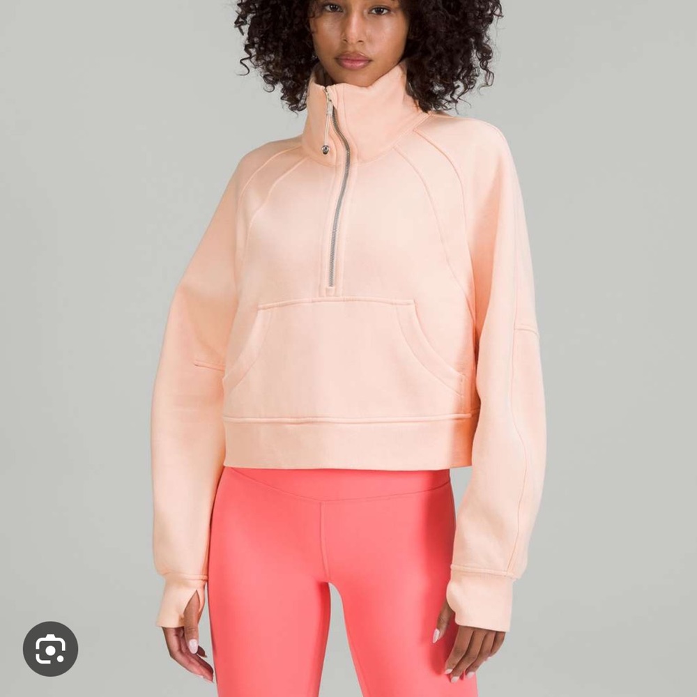 Lululemon Scuba Oversized Funnel Neck Half-Zip
Peach Satin
